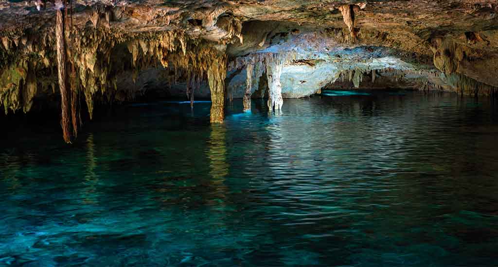 Vast cave system of Cenote Dos Ojos in Tulum Mexico