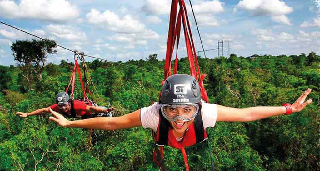 Ziplining in Playa del Carmen Quintana Roo Mexico