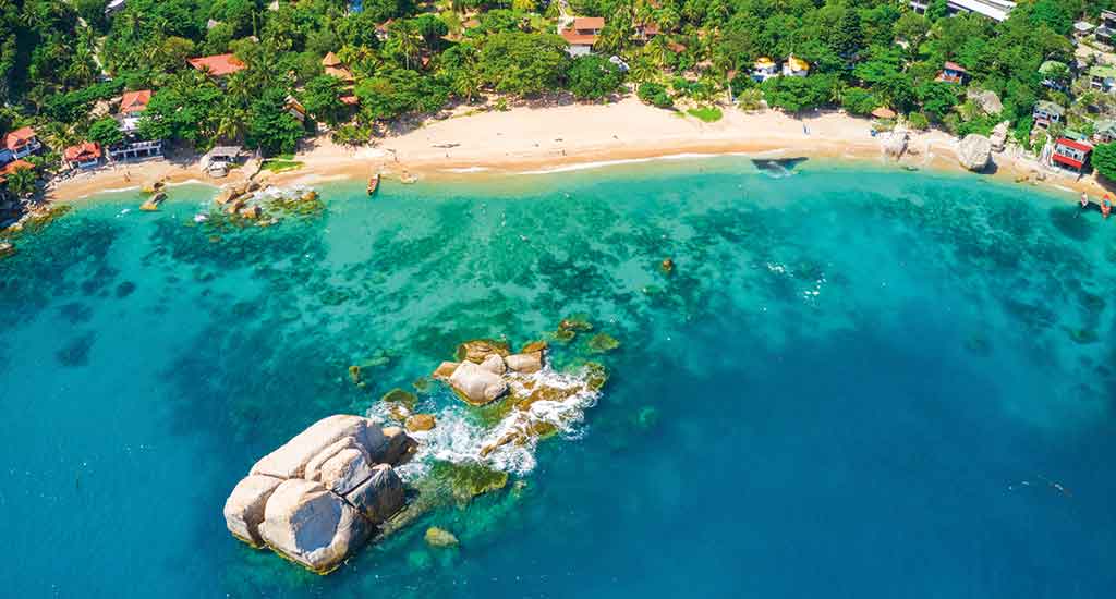 Aerial view of Tanote Bay on Koh Tao