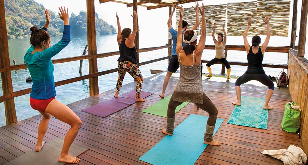 People doing Yoga
